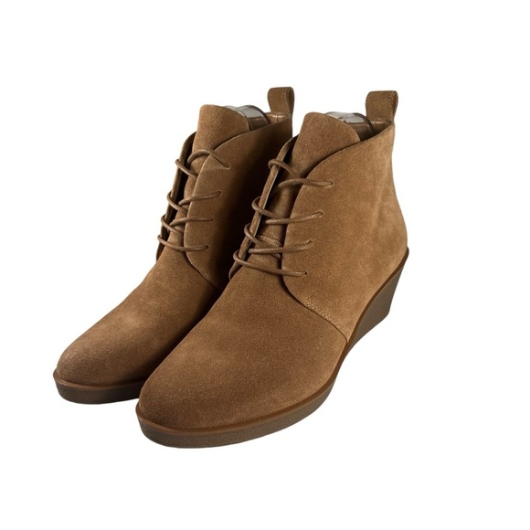 Aerosoles Womens Brooke Suede Leather Lace Up Wedge Booties Brown Boot Size 8 - Picture 1 of 10